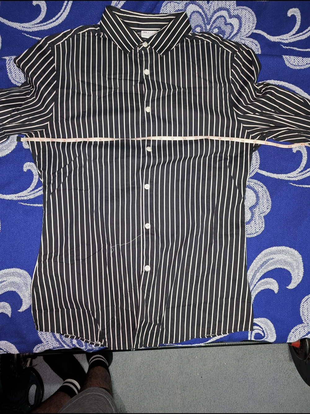 Asos - Men's Black & White Vertical-Stripe Button-Up Shirt
